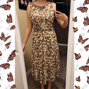 Harlow & Rose Size S Yellow Floral Midi Dress